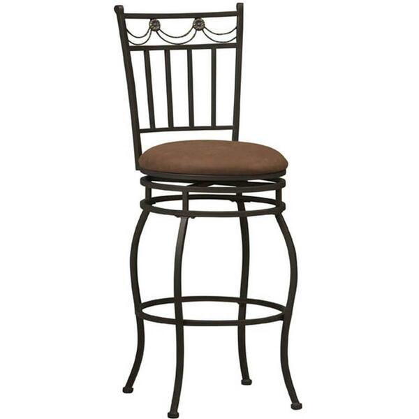 Linon Home Decor Products Swag Counter Stool 24 inch 02760MTL-01-KD-U